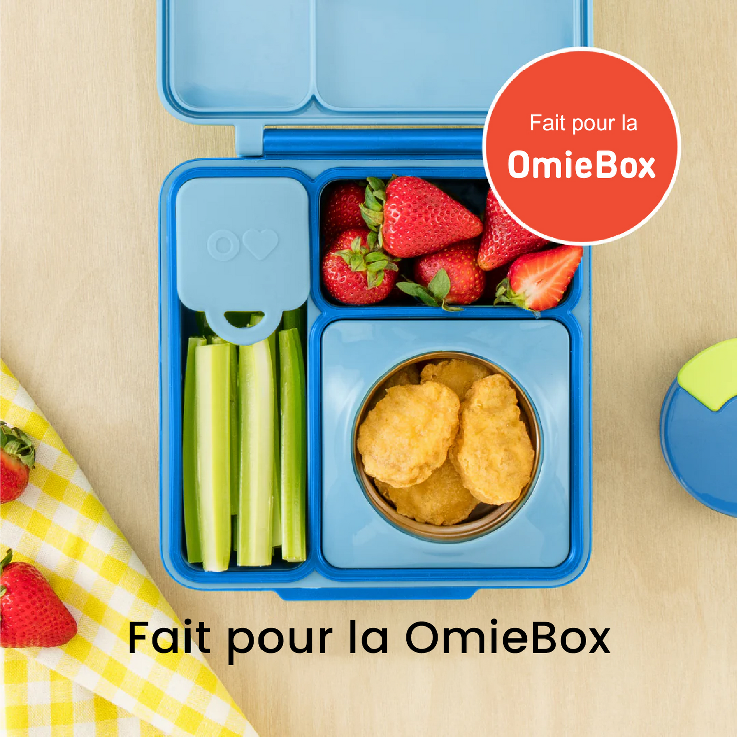 Contenants pour bento OmieDip bleu et vert - Janny's Lunch