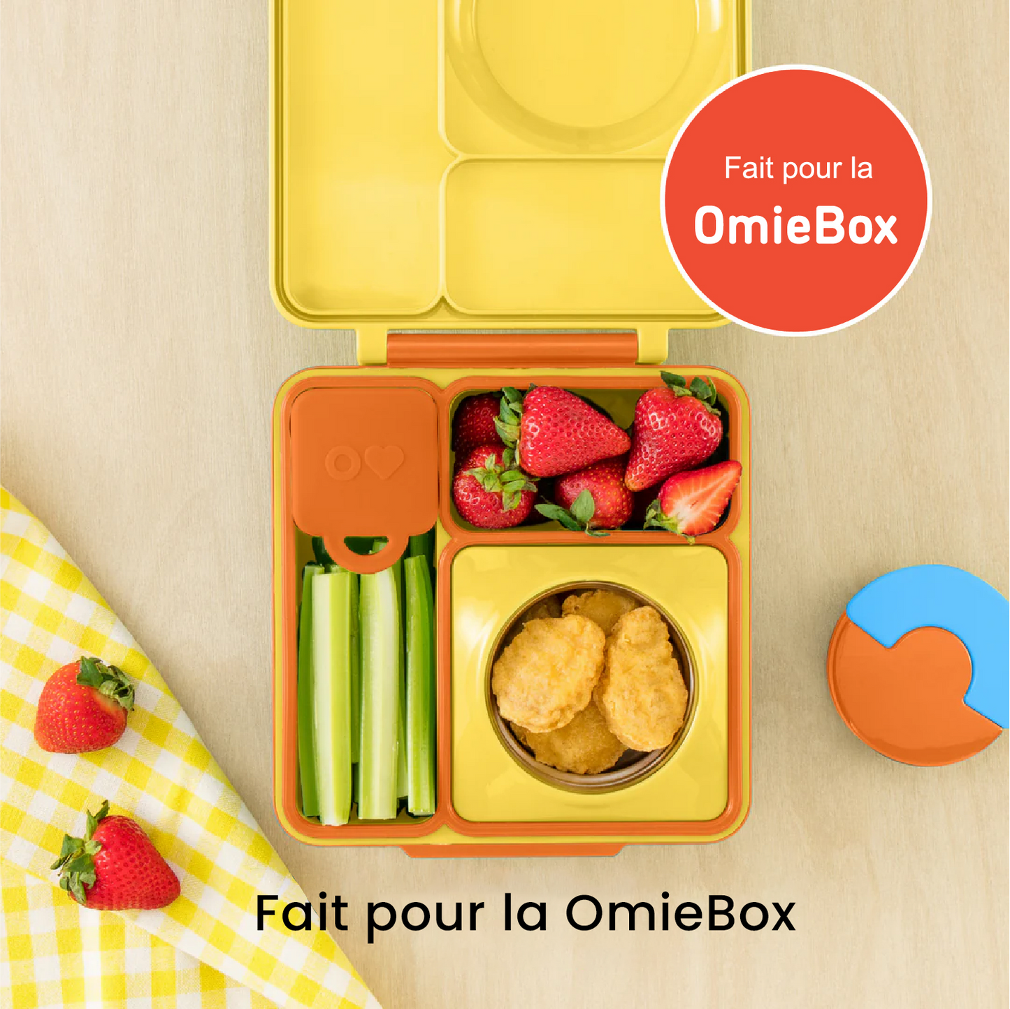 Contenants pour bento OmieDip violet et orange - Janny's Lunch