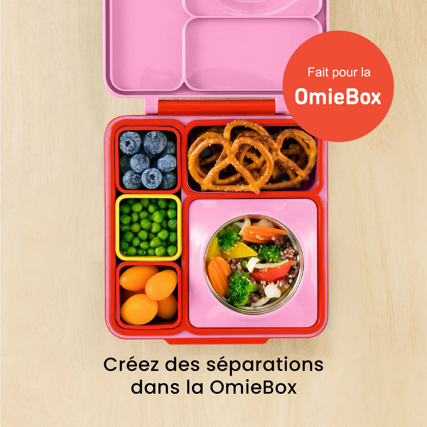 Contenants pour bento OmieDip jaune et rouge - Janny's Lunch