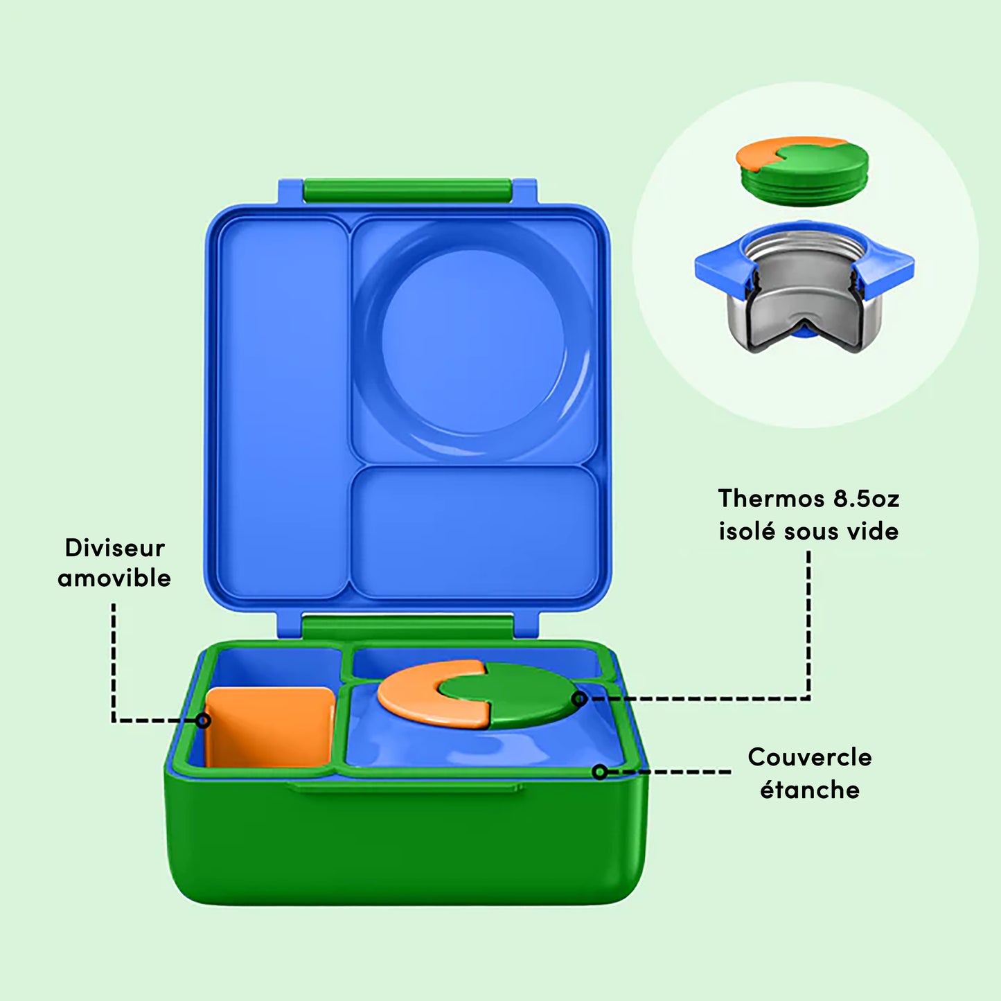 Boite bento OmieBox - Bleu monstre - Janny's Lunch