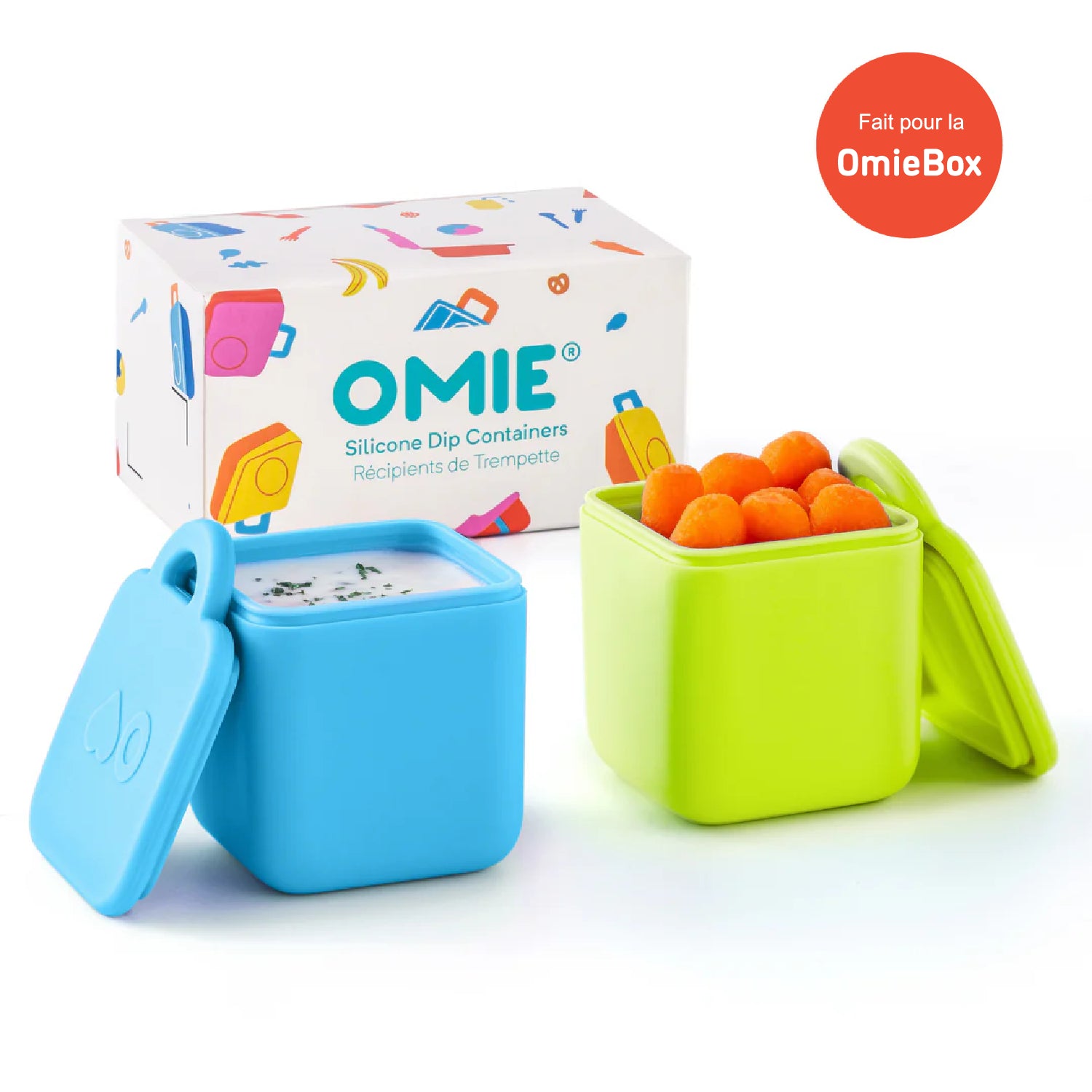 Contenants pour bento OmieDip bleu et vert - Janny's Lunch