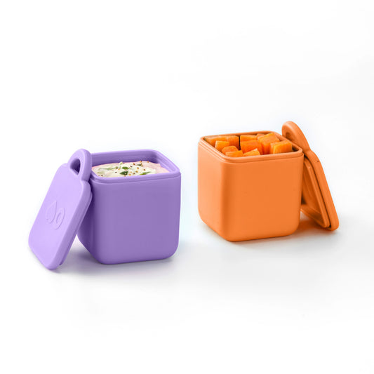 Contenants pour bento OmieDip mauve et orange - Janny's Lunch