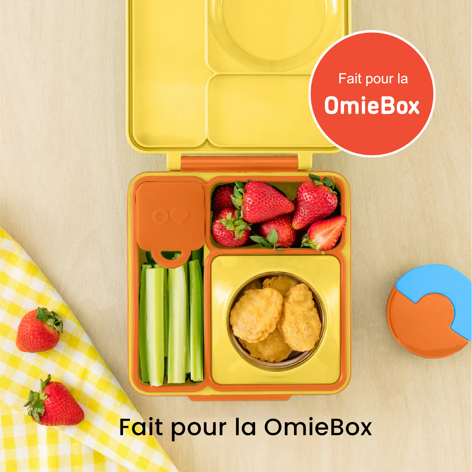 Contenants pour bento OmieDip violet et orange - Janny's Lunch