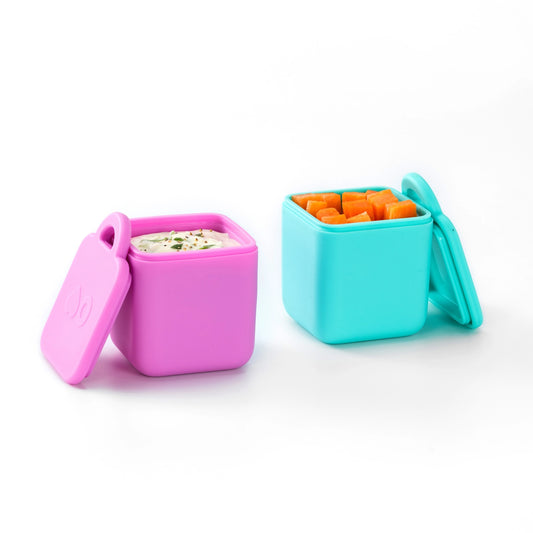 Contenants pour bento OmieDip rose et turquoise - Janny's Lunch