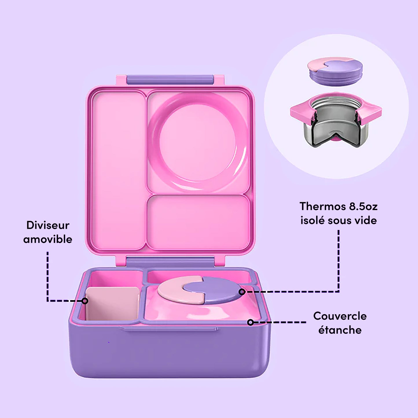 Boite bento OmieBox - Rose licorne - Janny's Lunch