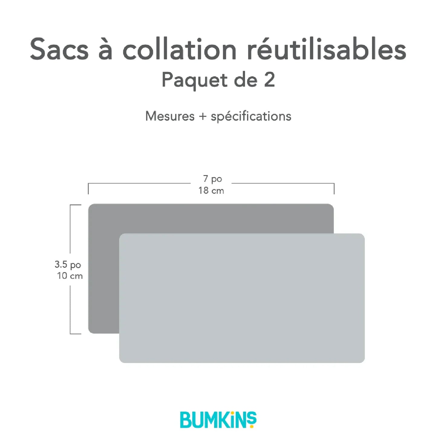 Sacs à collations réutilisables - Ensemble de 2 - Bumkins