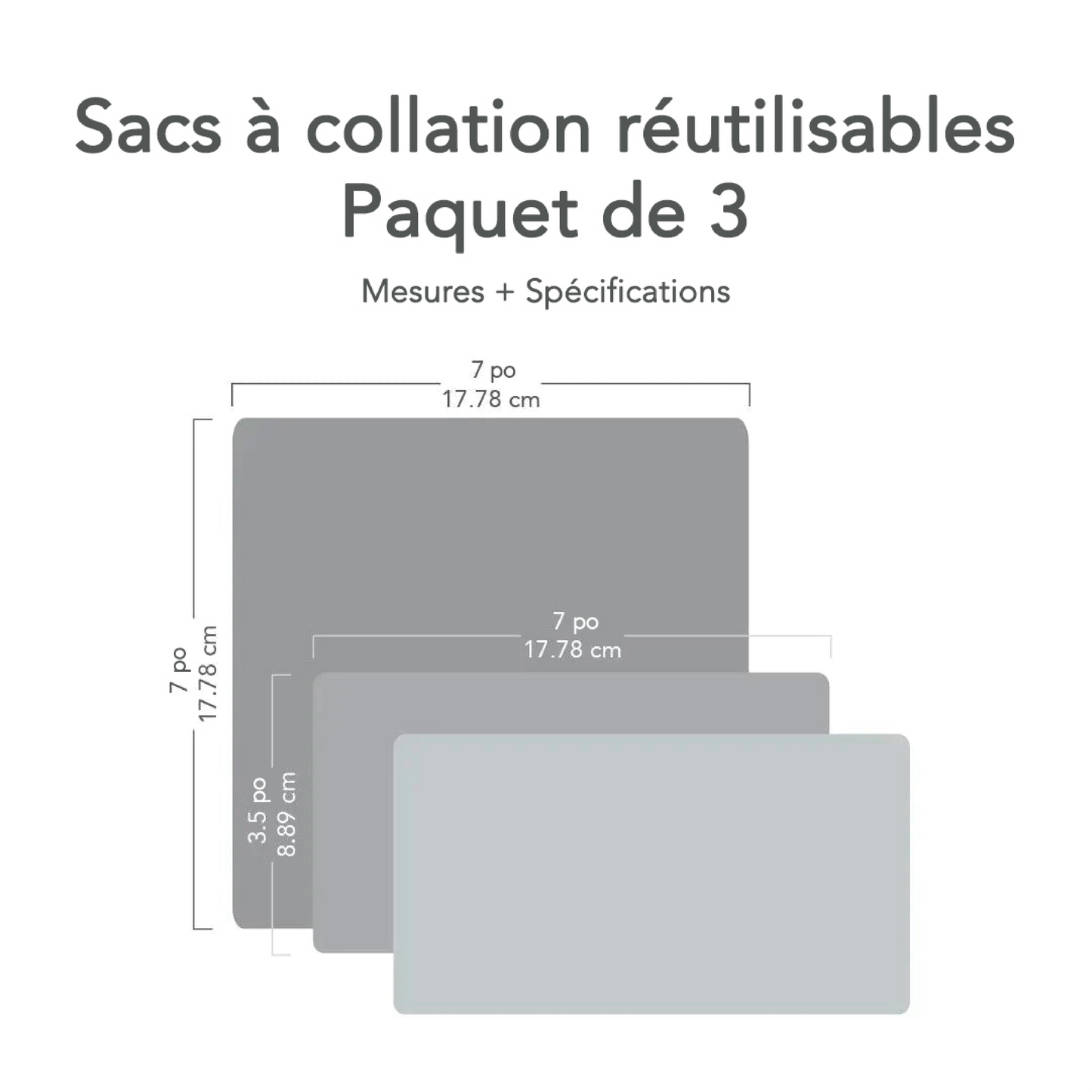 Sacs à collation réutilisables Super Mario™ Power Up - Ensemble de 3 - Bumkins