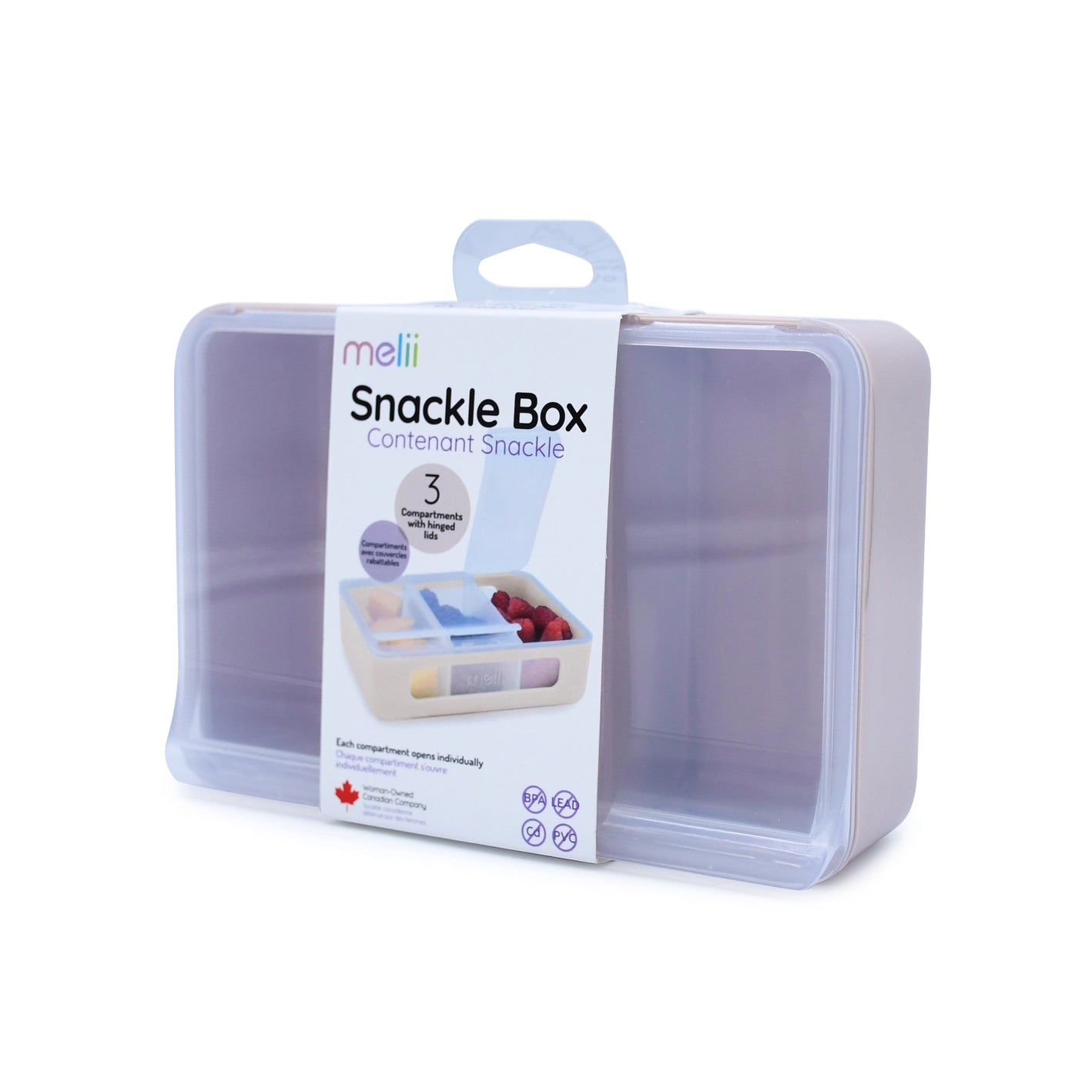 Snackle Box à 3 compartiments - Rose - Melii - Janny's Lunch