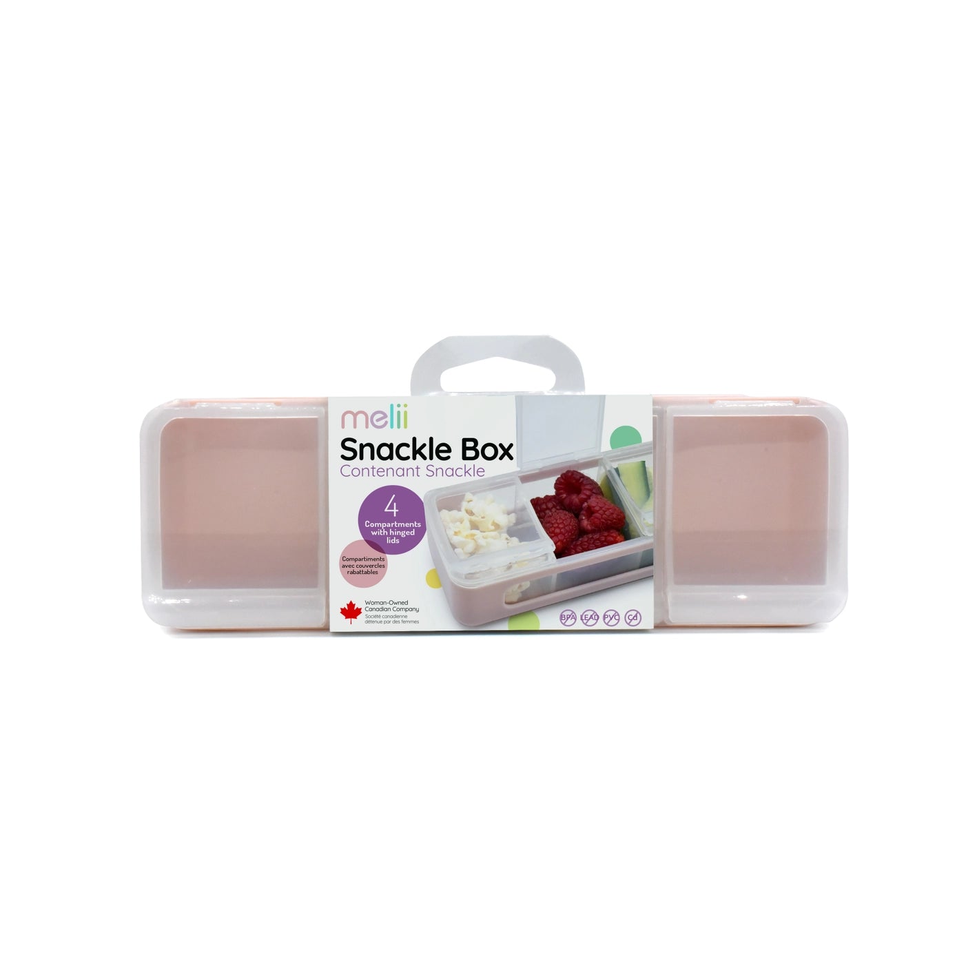 Snackle Box à 4 compartiments - Rose - Melii - Janny's Lunch