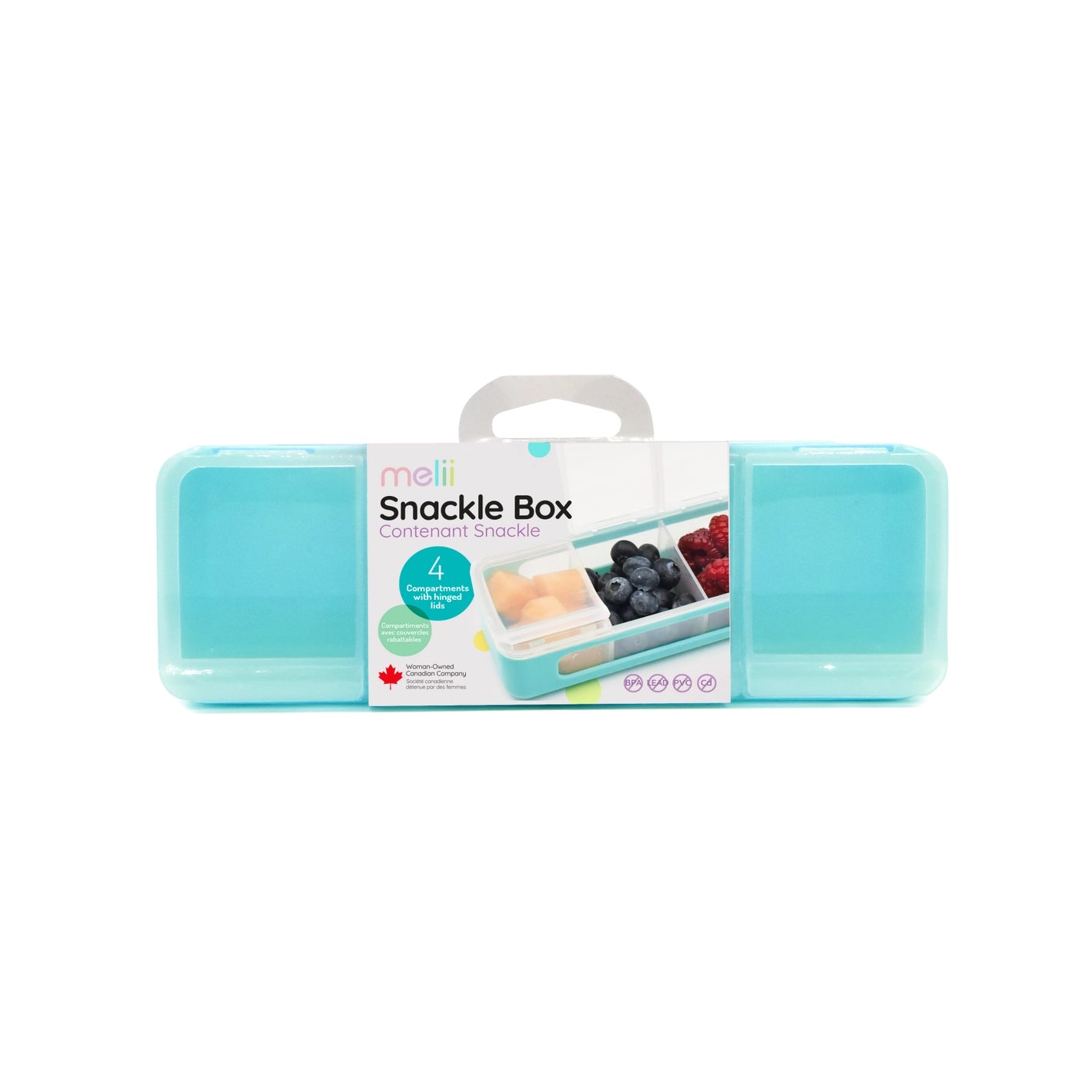 Snackle Box à 4 compartiments - Turquoise - Melii - Janny's Lunch