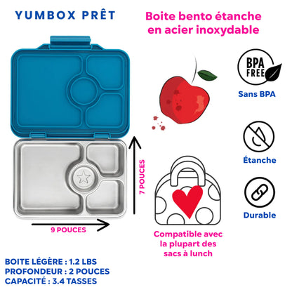 Boîte bento Yumbox Prêt - Bleu Twilight
